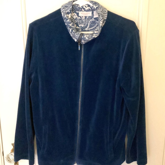 Weekends by Chico’s velour zippered jacket - Picture 1 of 4